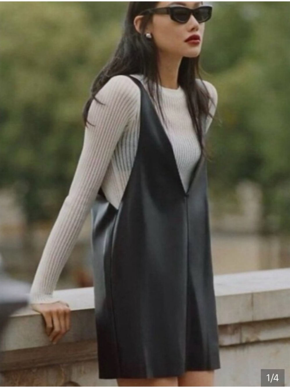 Anthropologie Sunday in Brooklyn V-Neck Leather mini dress